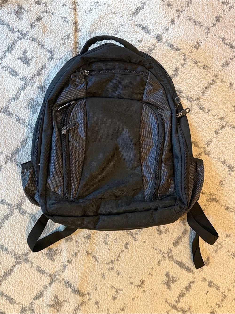 Black Men's Multi-Pocket Backpack - Unbranded